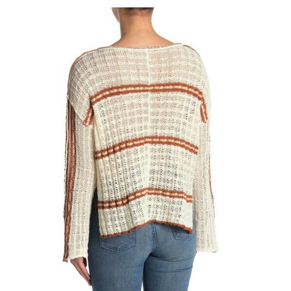 Free People Boho Marina Bay Crochet Open Knit Lightweight Lace Sweater Size XS - Picture 2 of 10